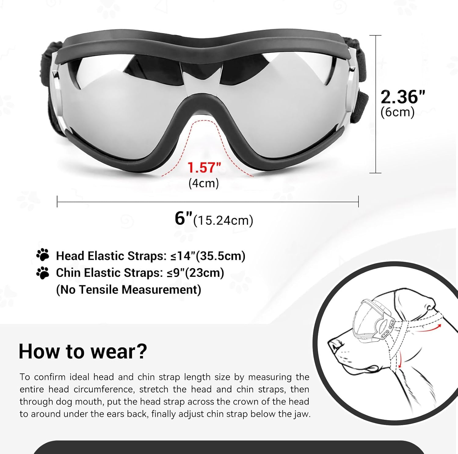 Dog Goggles - Large Dog Eye Protection Goggles Windproof Sunglasses for Medium Large Dog