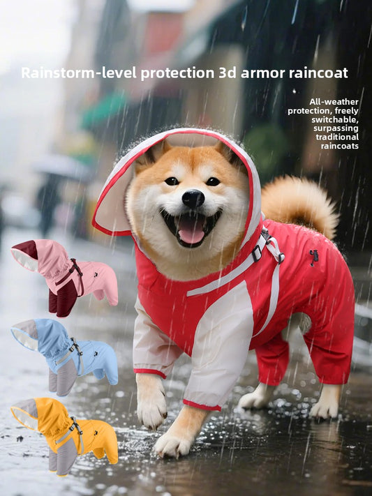 Dog four-legged raincoat