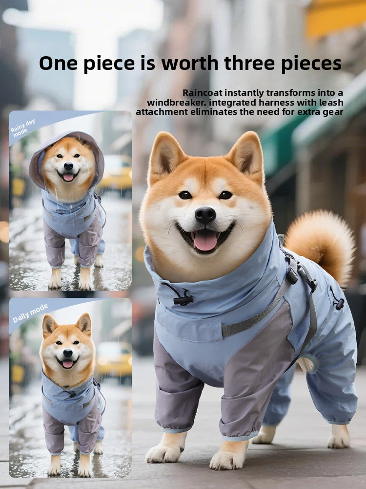 Dog four-legged raincoat