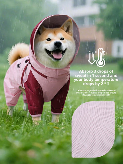 Dog four-legged raincoat