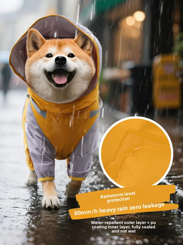 Dog four-legged raincoat